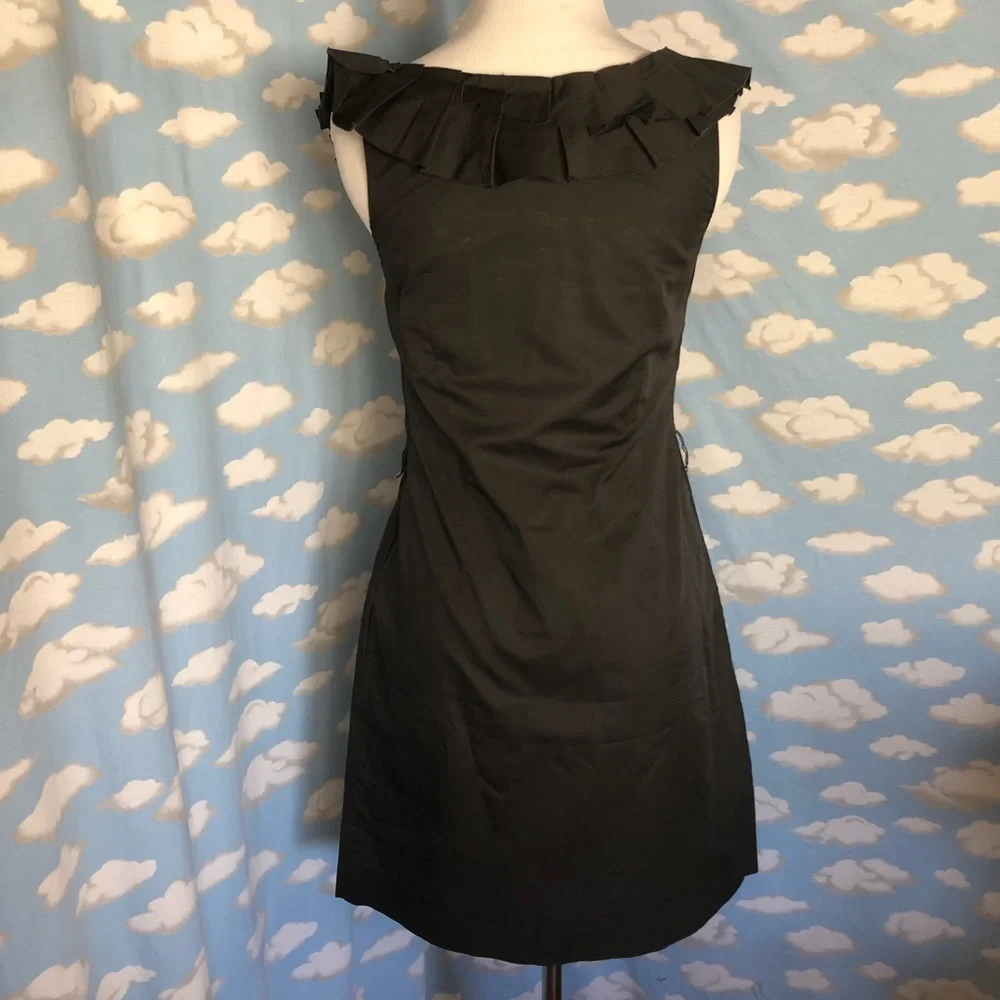 J. Crew Ruffled Scoop-neck Fit & Flare Dress‎ Charcoal Gray Size 2